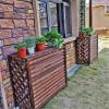 Air Conditioner Fence Screen Solid Wood Flower Rack Shutters Conditioning Cover for Outside Unit Solid Wood Grid Decorative Screen Trash Can Enclosure for Hide Air Con ( Size : L100 X W43 X H94cm ) view 2