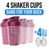 VELOMIX 4 Pack 20oz Protein Shaker Bottle for Protein Mixes, Berry Blend view 2