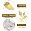 uxcell 10Pcs Stainless Steel Leaf Coffee Spoon 4.8" Small Tableware Dessert Spoons Stirring Mixing Spoons for Ice Tea, Coffee, Dessert, Gold view 3