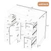 JIVOIT Modern 36" Bathroom Vanity with Ceramic Sink, Solid Wood Bathroom Vanity Set with Six Drawers, Cabinet and Adjustable Shelf, Silver Round Knobs, Stainless Steel Hinges view 3