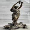 Exquisite Handmade Bronze Sculpture of an Ancient Greek Priestess with Vessel Artwork Decorative Lost Wax Method by Think Bronze view 1