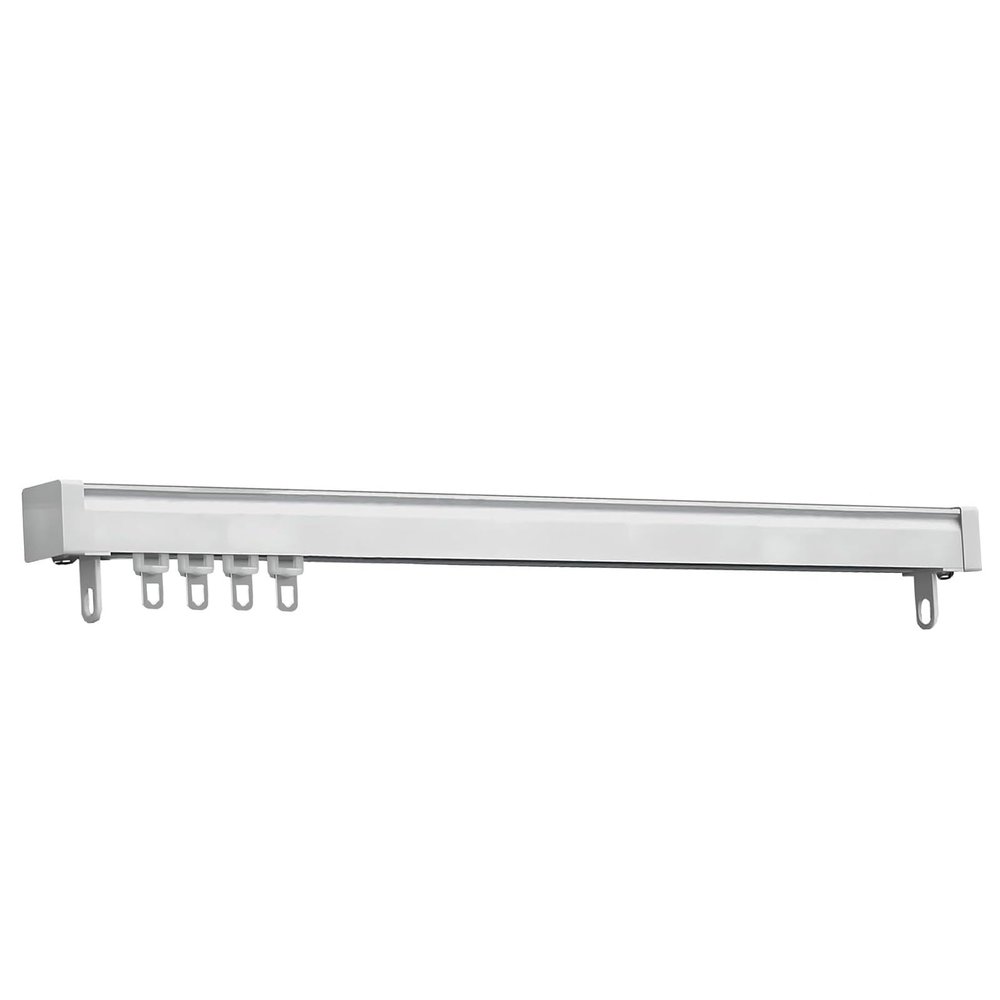 LIGUOYI Bay Window Curtain Track - Wall/Ceiling Mount Aluminum Track Curtain Pole, Pulleys 8/m, Silent Heavy Duty Curtain Track Kit for Living Room, Bedroom, Bathroom