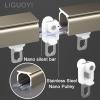 LIGUOYI Bay Window Curtain Track - Wall/Ceiling Mount Aluminum Track Curtain Pole, Pulleys 8/m, Silent Heavy Duty Curtain Track Kit for Living Room, Bedroom, Bathroom view 3