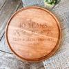 Anniversary Cutting Board, 25th Anniversary Gift 50th Anniversary Gift 40th Anniversary cutting board gift for Parents (13 Inch Round, Anniversary 3, Cherry) view 2