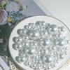 Cusmation 150Pcs White Polished No Hole Faux Pearl Beads for Vase Filling Decorations, Plastic Pearls Vase Fillers, Table Scatters, Wedding Centerpiece, Home Decor, 8/14/20 mm view 4