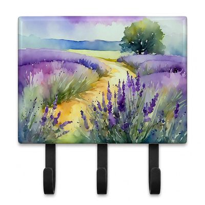 Caroline's Treasures Lavender Decorative Ceramic Triple Wall Hook