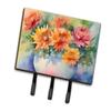 Caroline's Treasures Flowers in Watercolor Leash or Key Holder, Triple Hook, Chrysanthemums 1553 view 1