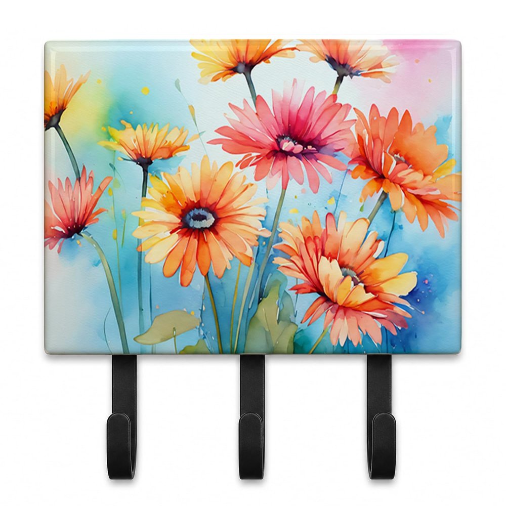 Caroline's Treasures Gerbera Daisies Decorative Ceramic Triple Wall Hook