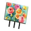 Caroline's Treasures Flowers in Watercolor Leash or Key Holder, Triple Hook, Ranunculus 1604 view 1