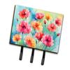 Caroline's Treasures Flowers in Watercolor Leash or Key Holder, Triple Hook, Carnations 1548 view 1