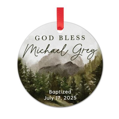 Baptism Christmas Ornament - Personalized Christening Gift for Boys - Keepsake Gift for Baby Dedication - Godson Christening from Godparents - Newborn Baby Dedication