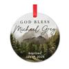 Baptism Christmas Ornament - Personalized Christening Gift for Boys - Keepsake Gift for Baby Dedication - Godson Christening from Godparents - Newborn Baby Dedication view 1