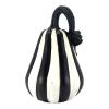 Black and White Striped Pumpkin Halloween Figurine Decoration 4.75 Inch Gourd view 1