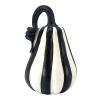Black and White Striped Pumpkin Halloween Figurine Decoration 4.75 Inch Gourd view 2