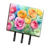Caroline's Treasures Flowers in Watercolor Leash or Key Holder, Triple Hook, Ranunculus 1603 view 1