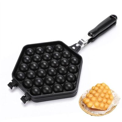 Egg Waffle Maker, 30-Hole Egg Puff Maker, Double Sided Non Stick Waffle Maker, Aluminium Alloy Egg Puff moldsPan for Home, kitchen, DIY, Bakeware and etc