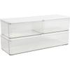 Martha Stewart Grady Clear Plastic Stackable Storage Boxes with White Engineered Wood Lids, Set of 3 view 1