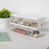 Martha Stewart Grady Clear Plastic Stackable Storage Boxes with White Engineered Wood Lids, Set of 3 view 2