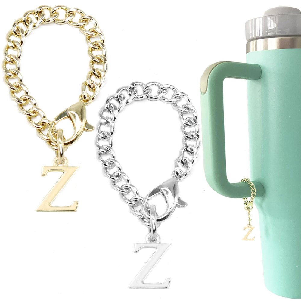 Tovly 2PCS Letter Charm Accessories For Stanley Cup A-Z ID Initial Pendants Personalized Charms For Stanley Tumbler Handle (Z)