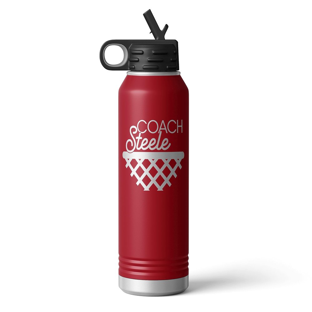 Alterd Industries Coach Gift - Basketball Coach Gifts | Assistant | Personalized | Tumbler | insulated tumbler with lid | Net | travel coffee mug | stainless steel cups (32oz Water Bottle, Maroon)