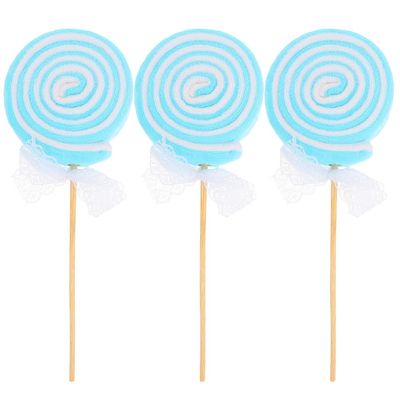 Didiseaon 3Pcs Lollipop Trunk or Treat Photography Accessories Faux Food Model Artificial Dessert Candy Wedding Party Favors Food Decor Candy Photo Booth Wool Felt Mint