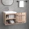 WEHUOSIF Wall-Mounted Bathroom Cabinet,Bathroom Cabinet,Decorative Cabinet,Farmhouse Cabinet,Storage Furniture,for Home Office,Garage,Utility Room,Bathroom,16.1"x15"x15.7" Solid Wood Teak view 4
