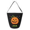 kaululu Halloween Candy Bags Halloween Candy Bucket Halloween Trick or Treat Bucket Bag Custom Name Embroidered Candy Basket (Black) view 1