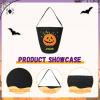 kaululu Halloween Candy Bags Halloween Candy Bucket Halloween Trick or Treat Bucket Bag Custom Name Embroidered Candy Basket (Black) view 3