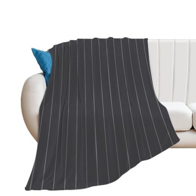 Soft Plush Throw Blankets, Dark Grey Stripe Blankets Cozy Warm Flannel Blankets All-Season for Sofa Couch Bed, 60" X 80"