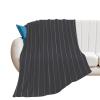 Soft Plush Throw Blankets, Dark Grey Stripe Blankets Cozy Warm Flannel Blankets All-Season for Sofa Couch Bed, 60" X 80" view 1