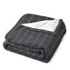 Soft Plush Throw Blankets, Dark Grey Stripe Blankets Cozy Warm Flannel Blankets All-Season for Sofa Couch Bed, 60" X 80" view 3