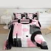 Feelyou Kids Abstract Art Comforter Set Full Size Geometric Bedding Set for Boys Girls Teens Bedroom Decor Geometric Pink Grey Black Comforter Women Men Modern Duvet Set with 2 Pillow Case view 1