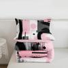 Feelyou Kids Abstract Art Comforter Set Full Size Geometric Bedding Set for Boys Girls Teens Bedroom Decor Geometric Pink Grey Black Comforter Women Men Modern Duvet Set with 2 Pillow Case view 3
