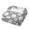 Soft Plush Throw Blankets, Anchor Gray Polka Dot Grey Nautical Blankets Cozy Warm Flannel Blankets All-Season for Sofa Couch Bed, 60" X 80" view 3