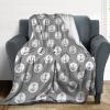 Soft Plush Throw Blankets, Anchor Gray Polka Dot Grey Nautical Blankets Cozy Warm Flannel Blankets All-Season for Sofa Couch Bed, 60" X 80" view 4