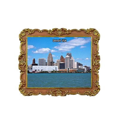 Detroit Michigan USA Refrigerator Magnet 3D Travel Souvenir Fridge Decoration Magnetic Sticker Craft Collection