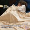 PHF Fleece Blanket Twin Size 66"x90" - 300GSM Lightweight Airy Warmth, Beige view 2