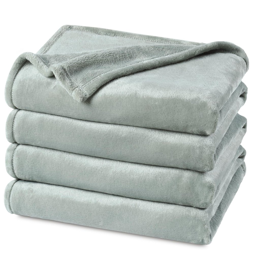 PHF Fleece Blanket Twin 66x90-300G Lightweight Airy Warmth, Jasper Stone
