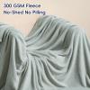 PHF Fleece Blanket Twin 66x90-300G Lightweight Airy Warmth, Jasper Stone view 3