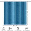 4pcs Shower Curtain Sets, Blue and White Stripes Bathroom Sets with Shower Curtain, Bath Rug, U Shaped Contour Mat & Toilet Lid Cover view 2