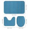 4pcs Shower Curtain Sets, Blue and White Stripes Bathroom Sets with Shower Curtain, Bath Rug, U Shaped Contour Mat & Toilet Lid Cover view 3