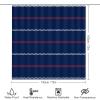 4pcs Shower Curtain Sets, Blue Red White Pattern Design Bathroom Sets with Shower Curtain, Bath Rug, U Shaped Contour Mat & Toilet Lid Cover view 2