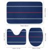 4pcs Shower Curtain Sets, Blue Red White Pattern Design Bathroom Sets with Shower Curtain, Bath Rug, U Shaped Contour Mat & Toilet Lid Cover view 3