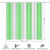 4pcs Shower Curtain Sets, Mint Green and White Stripe Pattern Bathroom Sets with Shower Curtain, Bath Rug, U Shaped Contour Mat & Toilet Lid Cover view 2