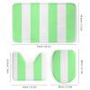 4pcs Shower Curtain Sets, Mint Green and White Stripe Pattern Bathroom Sets with Shower Curtain, Bath Rug, U Shaped Contour Mat & Toilet Lid Cover view 3