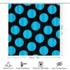 4pcs Shower Curtain Sets, Black and Aqua Polka Dots Bathroom Sets with Shower Curtain, Bath Rug, U Shaped Contour Mat & Toilet Lid Cover view 2
