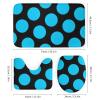 4pcs Shower Curtain Sets, Black and Aqua Polka Dots Bathroom Sets with Shower Curtain, Bath Rug, U Shaped Contour Mat & Toilet Lid Cover view 3