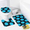 4pcs Shower Curtain Sets, Black and Aqua Polka Dots Bathroom Sets with Shower Curtain, Bath Rug, U Shaped Contour Mat & Toilet Lid Cover view 4