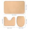 4pcs Shower Curtain Sets, Pastel Pink Peach Bathroom Sets with Shower Curtain, Bath Rug, U Shaped Contour Mat & Toilet Lid Cover view 3