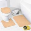 4pcs Shower Curtain Sets, Pastel Pink Peach Bathroom Sets with Shower Curtain, Bath Rug, U Shaped Contour Mat & Toilet Lid Cover view 4